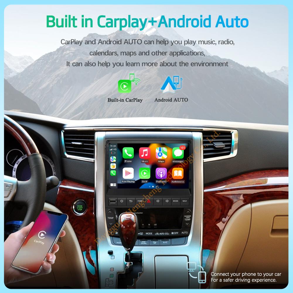 9Inch For Toyota Alphard H20 2008-2014 Car Multimedia Player GPS Navigation Radio Android12 8+128G 8Core CarPlay 4G 360Camera