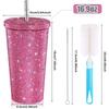 500ml Diamant Thermos Flaschen Strohhalm Becher mit Deckel Strass Edelstahl Doppel Schicht Thermos Tassen Glitter Becher Wasserflasche