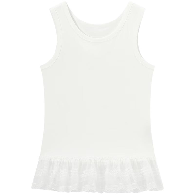 Aijutu Women s Lace Hem White Camisole Vest Top M