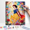 Disney Princess Stained Glass Roses Oil Painting Hand Painting Coloring Painting Handmade Diy Home Decoration Gift