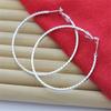 925 Sterling Silver Earrings Fashion Wave Pattern Big Earrings 5cm For Women 'S Wedding Jewelry Gifts