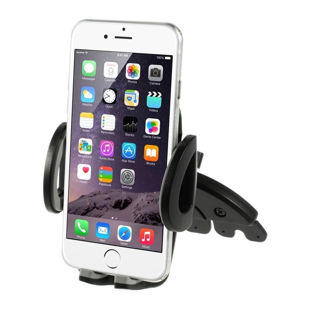 H74C81 360stupňová otočná kulová hlava Držák do CD slotu v autě pro mobilní telefon/tablet 50-95 mm