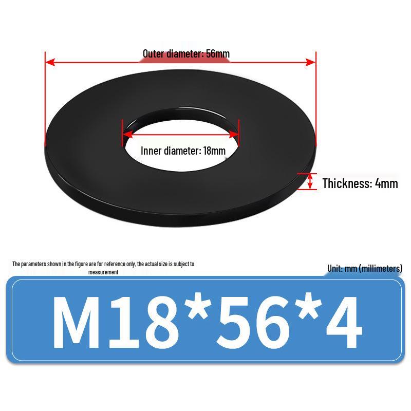 8.8 Grade Black Hardened High-Strength Oversized Flat Metal Spacer Washer (M2-M8)