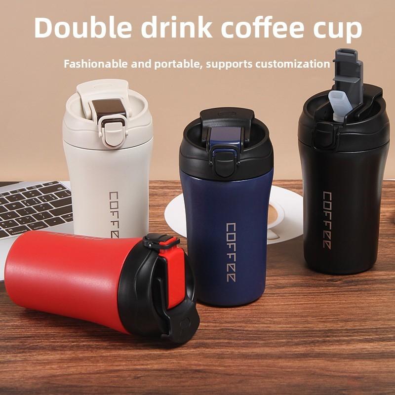 304 Edelstahl Thermobecher mit verschließbarem Deckel für Reisen und Outdoor-Aktivitäten