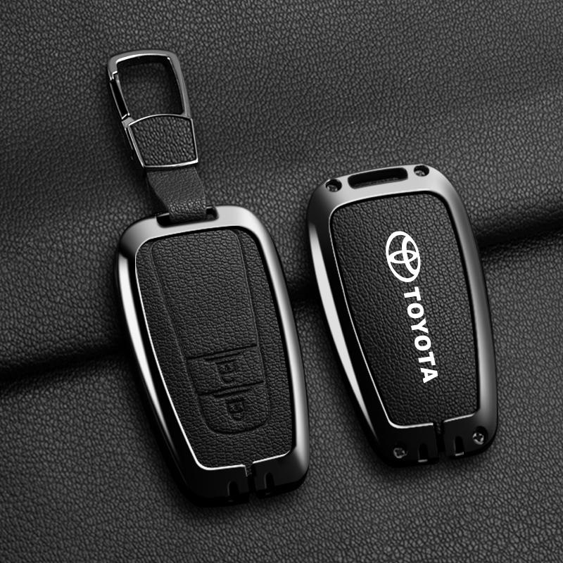 Zinc Alloy Car Key Case Full Cover Shell for Toyota Prius Camry Corolla CHR C-HR RAV4 Land Cruiser Prado Keychain Accessories