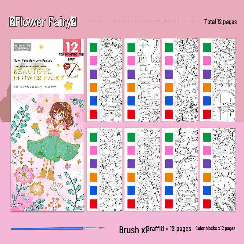 

Portable Watercolor Doodle & Painting Book for Kids with Gouache Paints