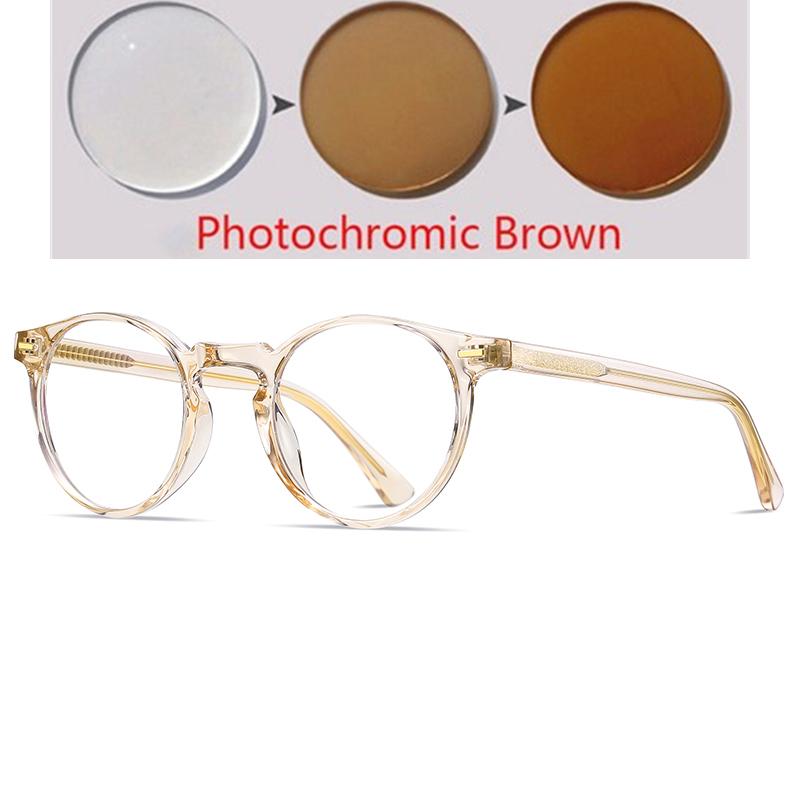 Anti Blue Rays Round Prescription Glasses For The Nearsighted Leopard Frame Student Prescription Spectacles 0 -0.5 -0.75 To -6.0