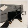 Ielgy Suede Large Capacity Autumn Winter Retro Shoulder Messenger Bag Chain Commuter Bucket Bag