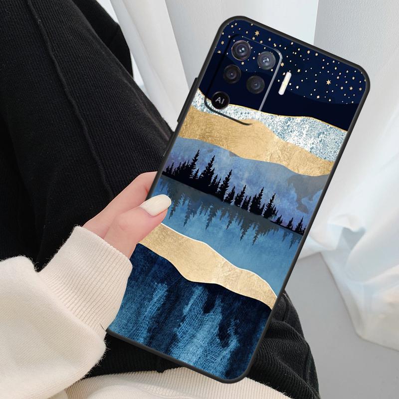 Star Lake Mountain Case For Oppo A54 A74 A94 A18 A57 A17 A77 A38 A58 A78 A98 A80 A60 A40 A96 A76 A16 A15 A5 Pro