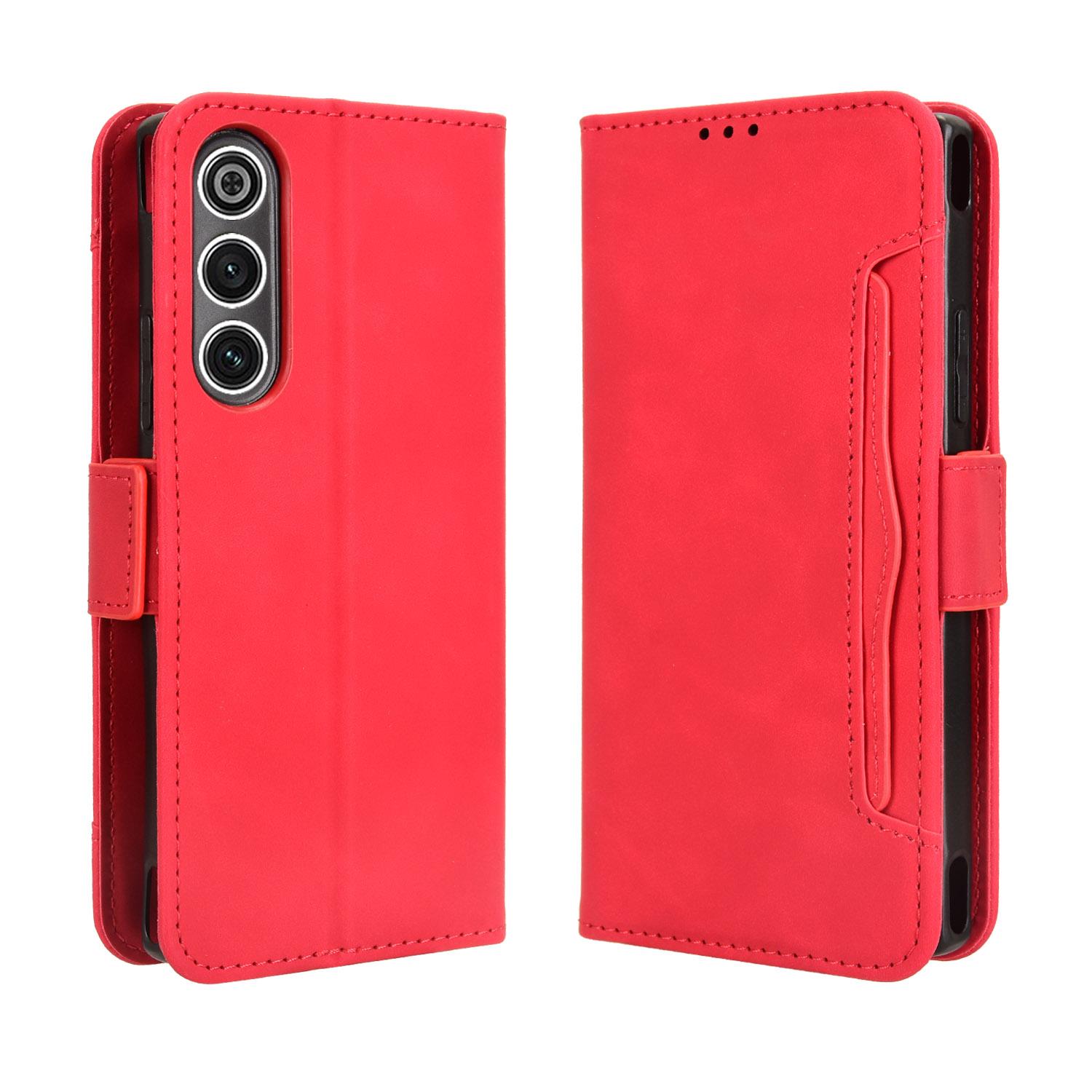 

For ZTE nubia RedMagic 10 Air 5G Leather Case Phone Wallet Cover with Multiple Card Slots Red