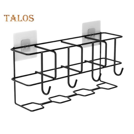 Hohles Regenschirm-Aufbewahrungsregal, Wandgarderobe mit 6 Kleiderbügeln, tragender Hut- und Kleidungs-Organizer für Badezimmer und Wohnzimmer