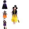 Enchanting Children Halloween Cosplay Witch Costume For Baby Girls With Bow Decoration