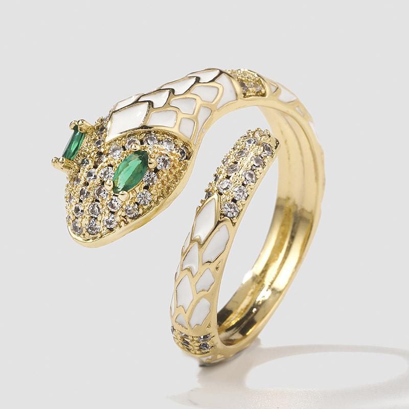 

Регулируемое открытое кольцо «Зеленая змея» с роскошным дизайном «капли масла» Adjustable