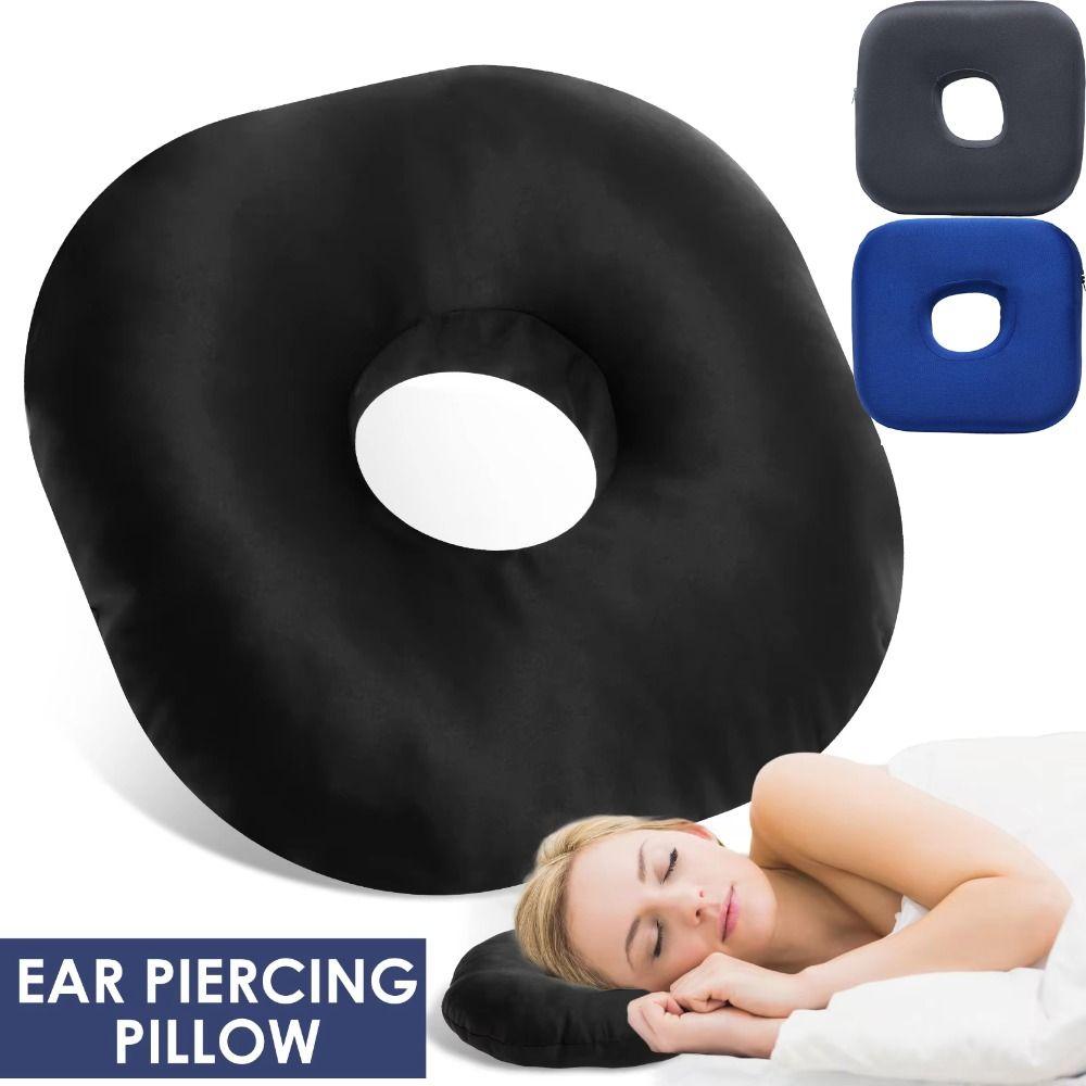 Foam Ear Piercing Pillow Hollow Design Detachable Pillowcase Ear Hole Donut Pillow Washable Slow Rebound Side Sleeper Pillow