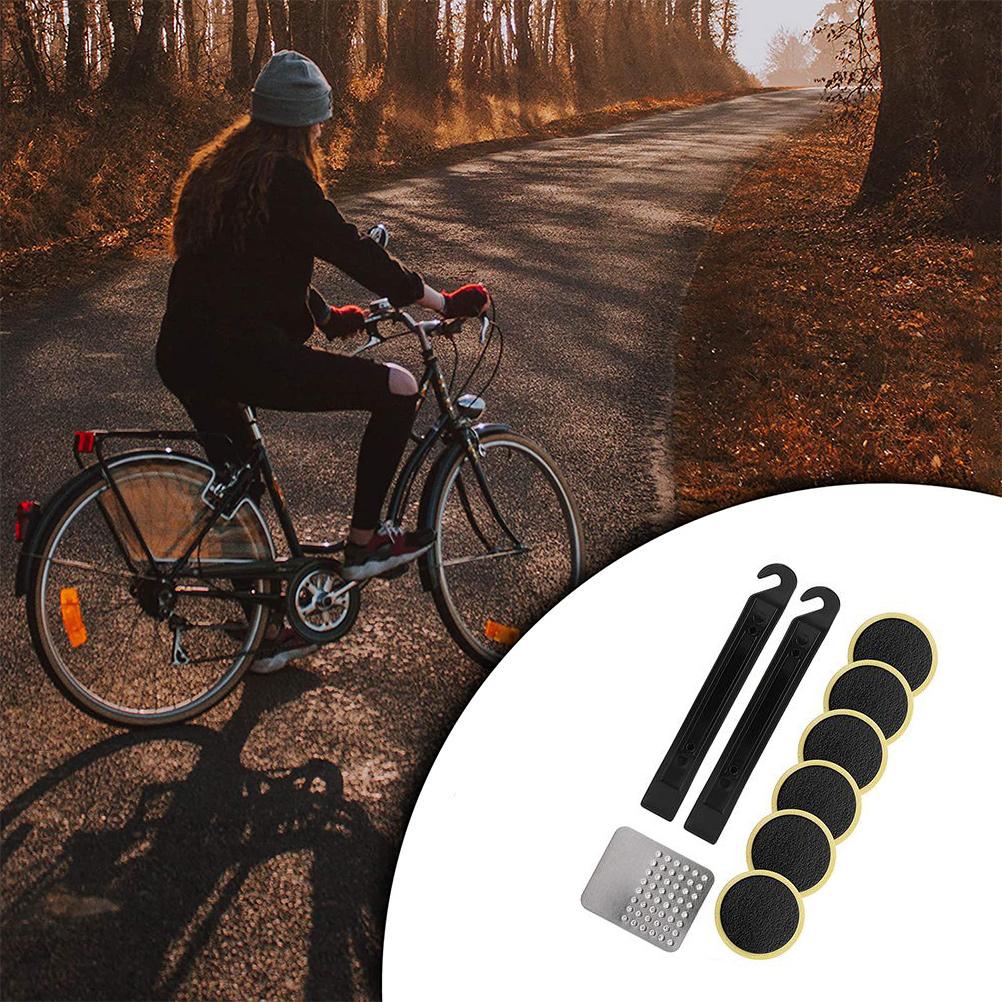 Bike Repair Patches Tool Set Self Adhesive Glueless Tire Patches Kit Sturdy Durable Bike Puncture Repair Kit for