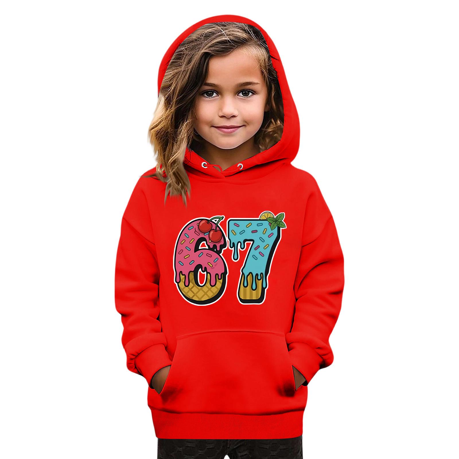 

Kids Pullover Hoodie Sweatshirt Long Sleeve Casual Hooded Top Soft Comfortable Lightweight Fabric Suitable for Daily Wear and Outdoor Activities 160 красный