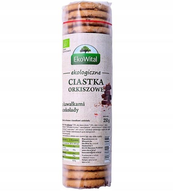 Wholegrain spelt cookies with chocolate chips, organic, 250 g