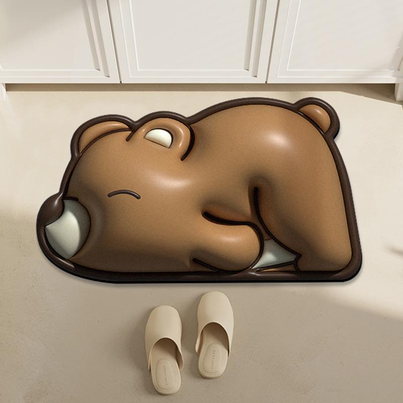Soft Diatom Mud Toilet Toilet Door Panda Floor Mat Bathroom Moisture-wicking Slip-resistant Foot Mat Entry Door Mat Cartoon