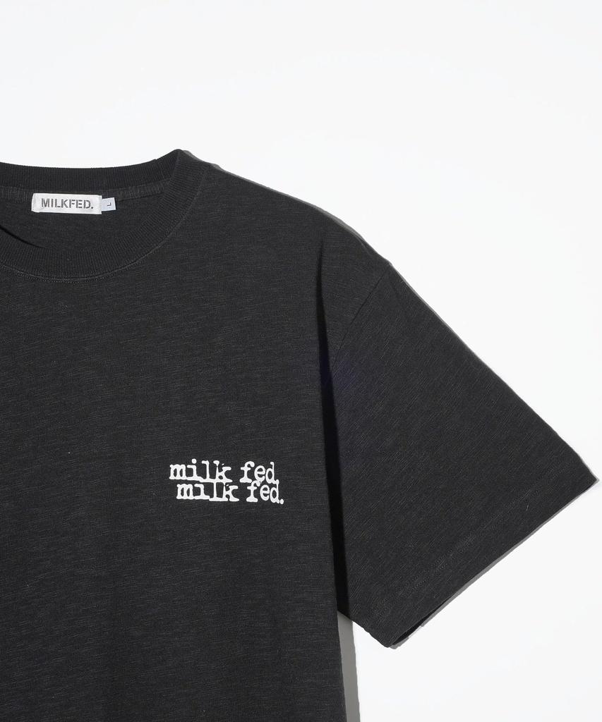 Milkfed Casual Logo Slab Short Sleeve Black Tee, Women's,