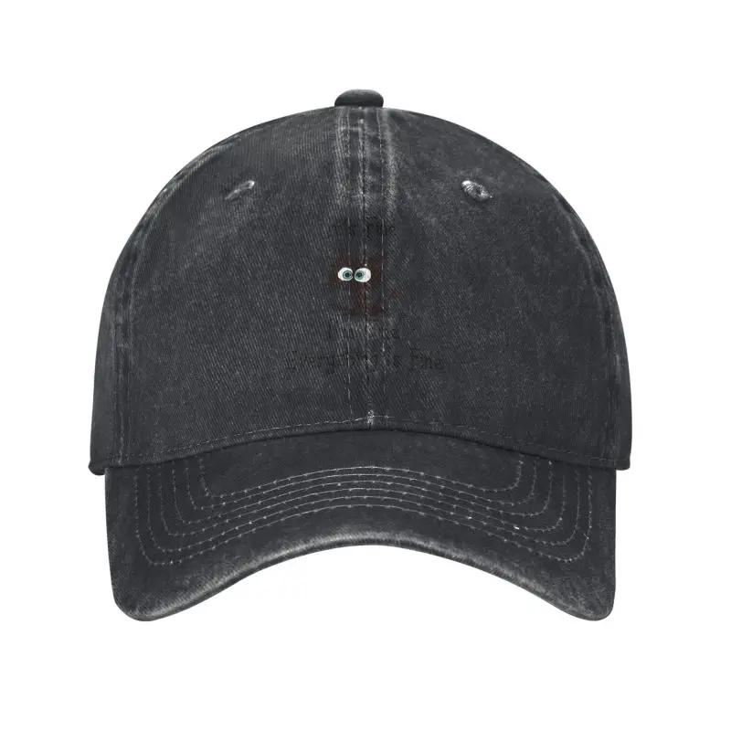 Cotton Black Cat Its Fine Im Fine Everything Is Fine Graphic Baseball Cap Sports WomenMen's Adjustable Dad Hat Spring