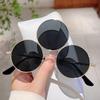 New Trendy Y2K Hip Pop Funny Shades Women Ins Brand Design Decor Sunglasses Retro Round Metal Travelling Sun Glasses