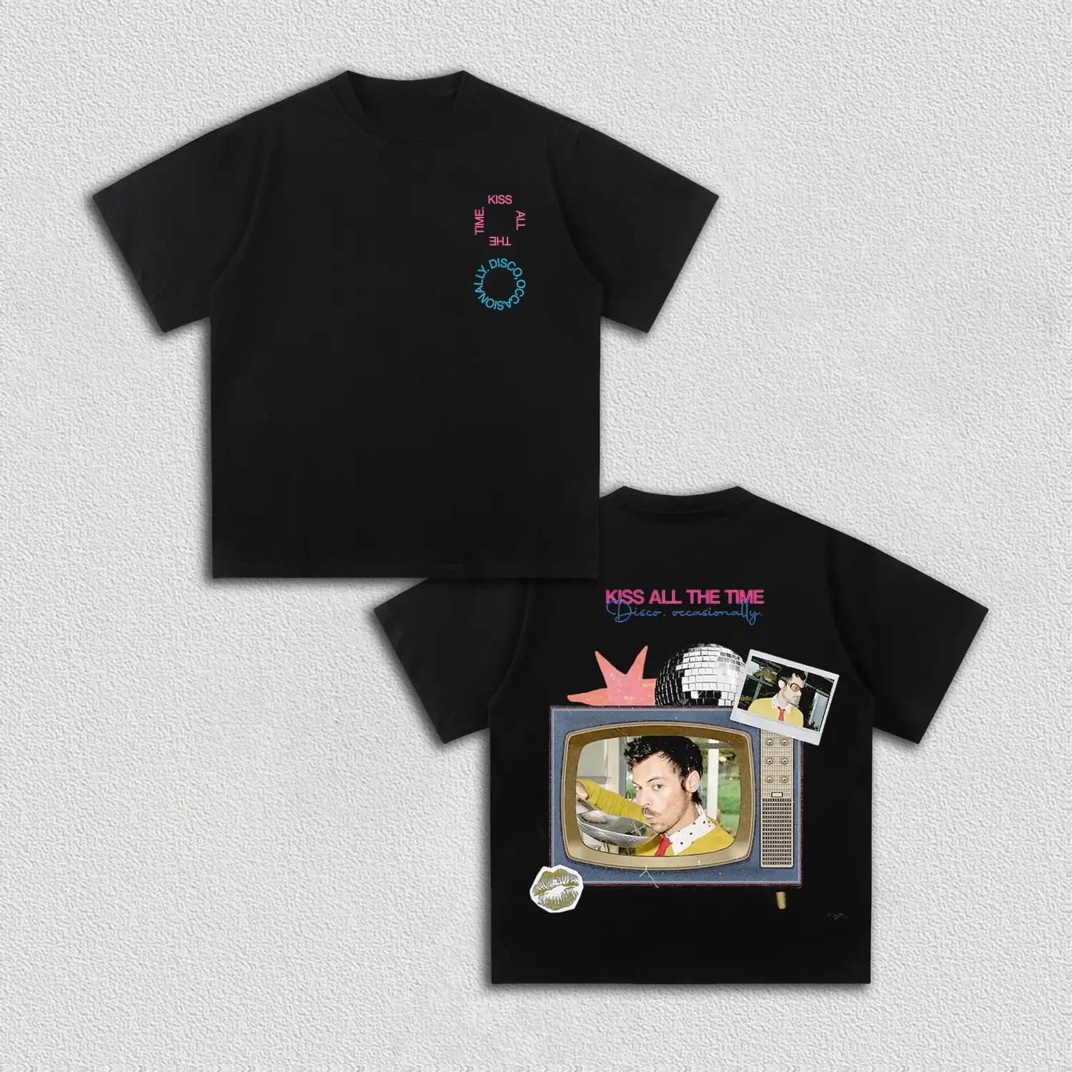

Harry Styles Kiss All The Time Album Cotton Unisex Shirt 2026 Summer Oneck Women Unisex Y2k Hip Hop Short Sleeve Tshirt Fan Gift 4XL