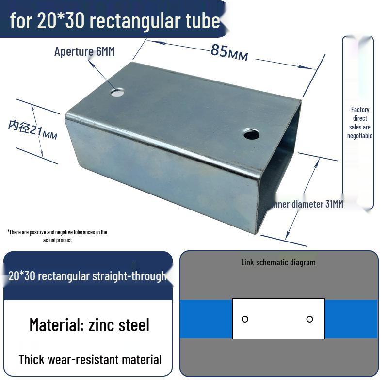 Connettori per Tubi Rettangolari a 3 e 4 Vie Senza Saldatura, Set Completo per Tubi Quadrati 40x60.
