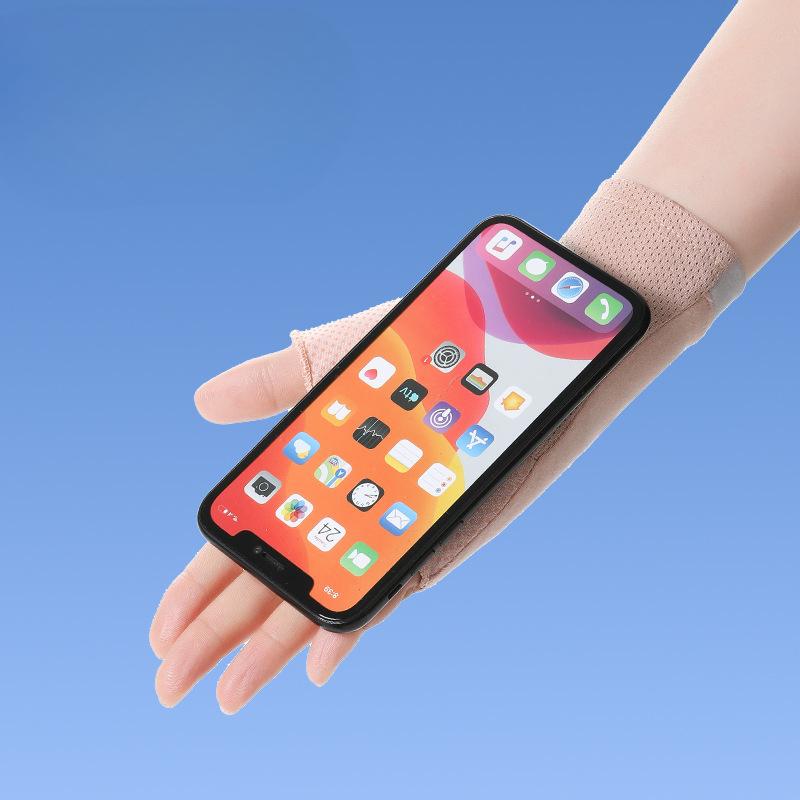 Summer Manicure Sunscreen Gloves Pure Cotton Half Finger Women's Ultraviolet Anti Light Thin Style Driving and Riding Anti Slip Finger Breathable