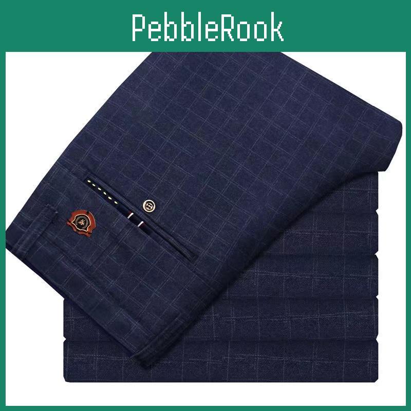 Classic Men Warm S Pants Style Business Fleece Thick Grid Pant Male Brand Clothing