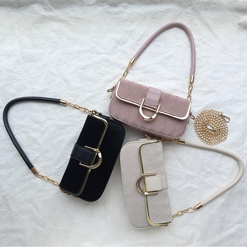 New High-texture Simple Temperament Chain Small Square Bag Single Shoulder Messenger Bag Fashionable Versatile Underarm Bag Women