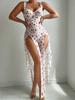 Set Lingerie Pigiameria Taglie Forti Europee e Americane Stampato Senza Schiena