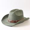 Popular European and American Double-track Top Suede Denim Hat Men's and Women's Classic Versatile Western Denim Hat