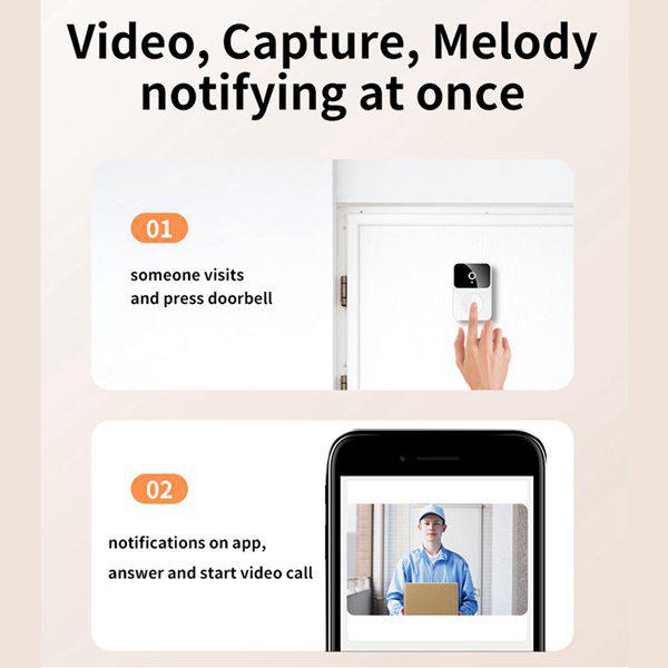 

X9 Smart Home Wireless Visual Doorbell with ABS Material, Color: As Shown, 1 Set Other