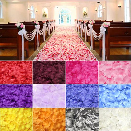 100Pcs Fake Flowers Romantic Colorful Fabric Artificial Rose Flower Petals for Wedding