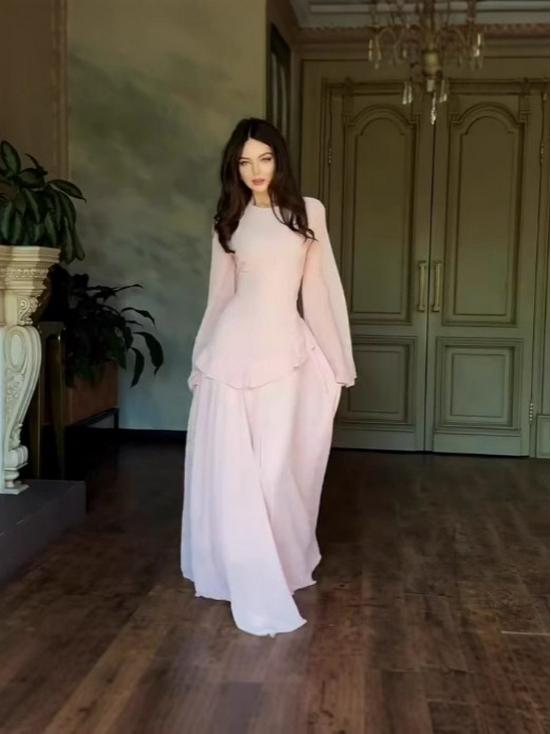 2025 European & American Elegant Solid Color Waist-Hugging Two-Piece Set