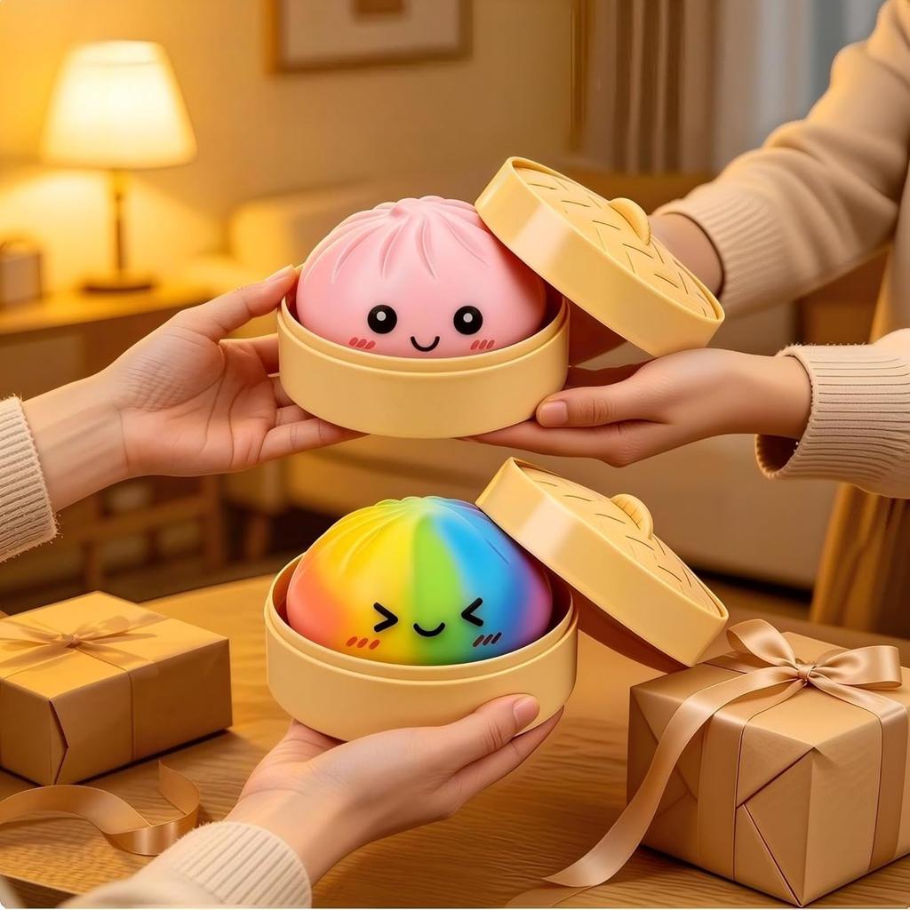 Squish-soft Dumpling Interactive Toy, Cute Design, Multicolor Random, Anti-Stress Effect, 11 cm, Kids Gift