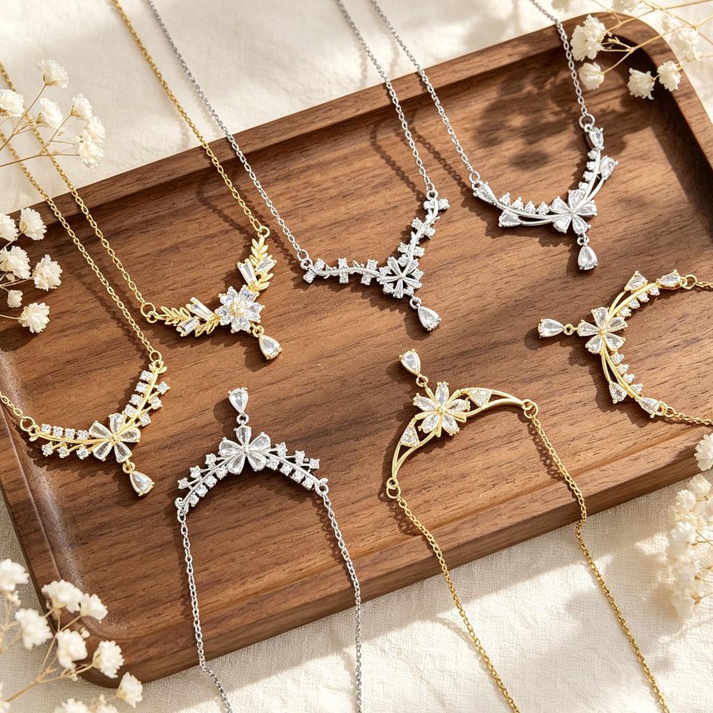 New Style Small Flower-shaped Drop Necklace for Women, V-shaped Neck Chain, Exquisite and High-end Accessory