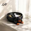 Kreative Snackschale 3D-gedruckte Dackel-Aufbewahrungsschale Harz-Hundeform Schreibtisch-Organizer für Schlüssel Schmuck Dekorative Schreibtisch-Schreibwaren Kleinkramschale,
