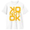 Übergroßes Schwarzes Baumwoll-Streetwear-T-Shirt mit Kräftigem Gelben „OK NOT OK“ Statement-Grafikdruck Merch Damen- und Herren-T-Shirts