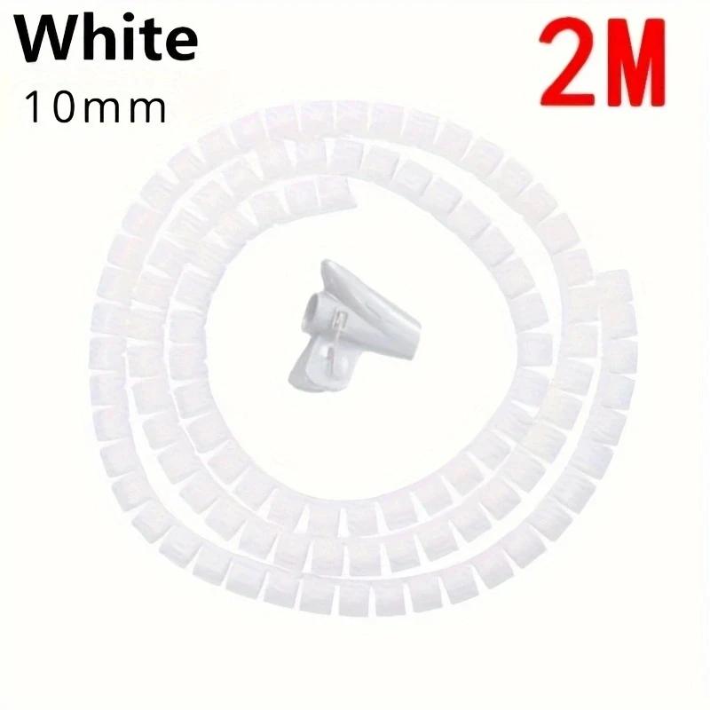 

2M Flexible Spiral Cable Wire Protector Cable Organizer Computer Cord Protective Tube Clip Organizer Management Tools 16/10mm 10mmx2m белый