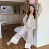 1011 new pajamas women's Korean small floral simple and comfortable lace set casual loose loungewear set