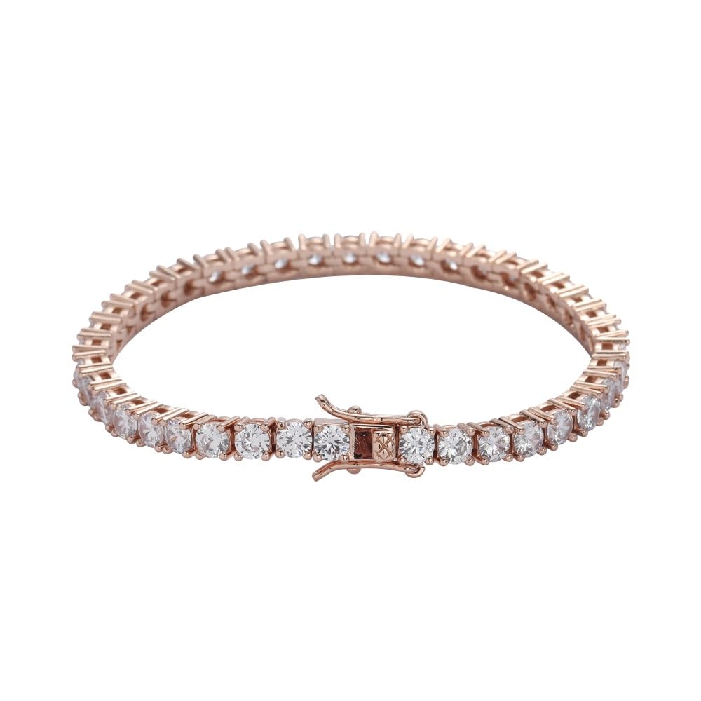 18K Rose Gold Plated 7 Inch Tennis Bracelet Women Jewelry Lobster Clasp Bracelet [3MNSCD]