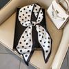 Long oblique corner scarf silk scarf high-end fashion versatile scarf streamer strap bag simulation silk Korean version scarf