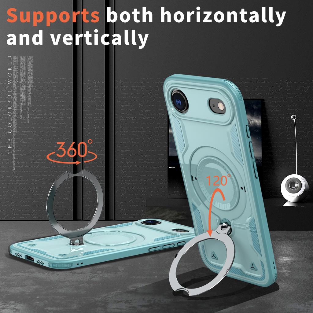 For iPhone Air Case Compatible with MagSafe Military Protection PC+TPU Kickstand Phone Cover