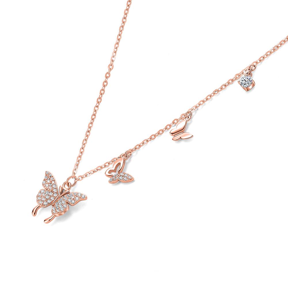 Julius1 Jsp-0032 Silver925 Cubic Zirconia Butterfly Necklace
