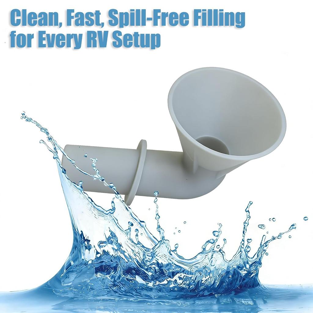 High-Flow RV Utility Funnel, Compatible with 3/4" Water Inlet Systems, Heavy-Duty PETG Funnel for Winterization, Cleaning & Fluid Transfer