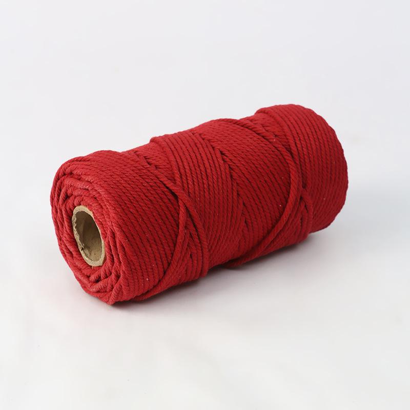 4mm Multi-Strand Macaron Colored Cotton Rope for DIY Tapestry & Decorative Weaving.