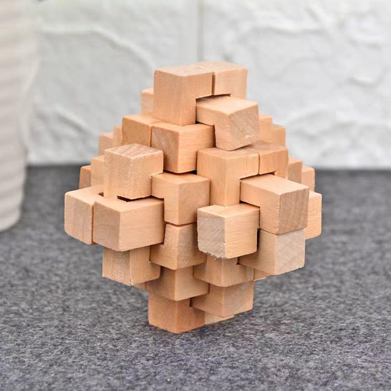 Luban Lock Puzzle (Twenty-four Lock) Wooden Brain Teasers  for Adults Kids Unlock Interlock Game IQ Test Mind Challenge