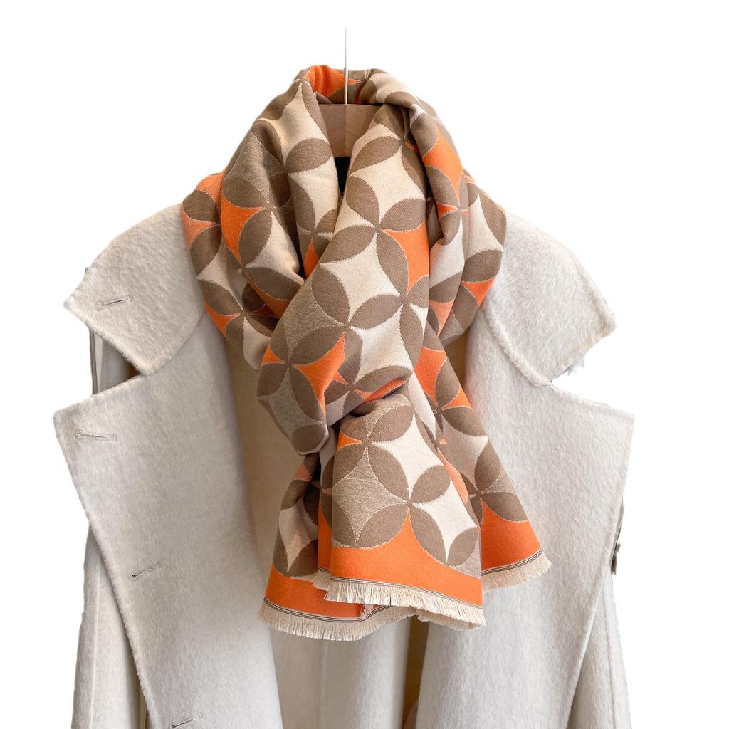 Classic Rhombus Plaid Imitation Cashmere Scarf Female Korean Version Versatile Student Thickened Air-Conditioned Room Warm Scarf