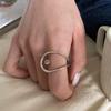 Retro Fashion Women's Geometric Adjustable Open Ring - Hollow Hip Hop Style